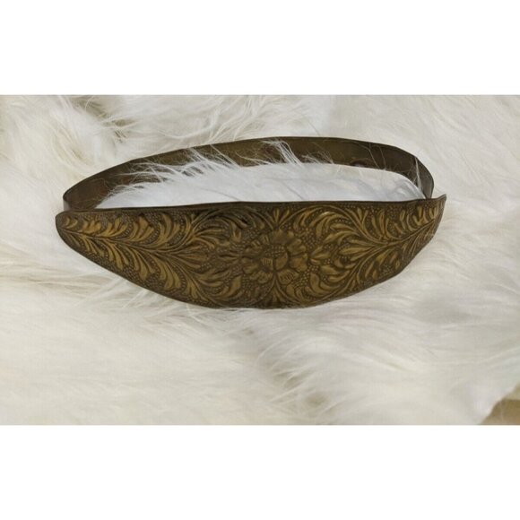 Vintage Metal Waist Belt Indian 70s Flower Floral Brass Copper 1970s main image 4